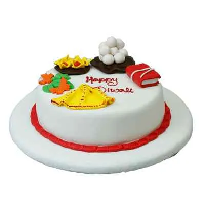 Appetising Diwali Vanilla Cake