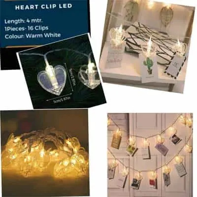 HEART LED CLIP 4 MTR 16 HEART CLIP