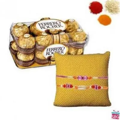 16 Pcs Ferrero Rocher With 2 Rakhi