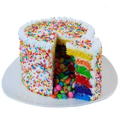 Rainbow Pinata Gems Cake