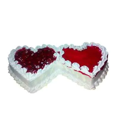 Delicious Double Heart Vanilla Cake