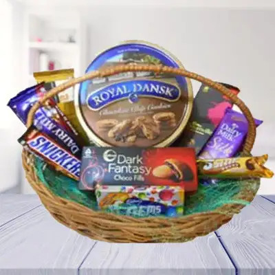 Basket of Chocolates & Cookies