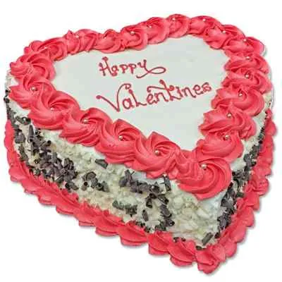 Happy Valentines Heart Shape Butterscotch Cake