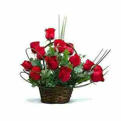 Red Roses Basket