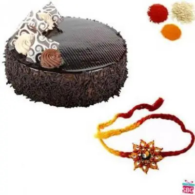 Rakhi With Chocolate Cake