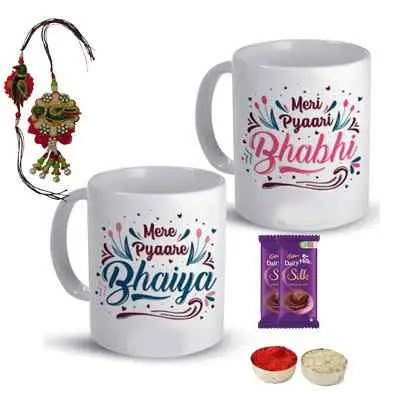 Lumba Rakhi With Mugs & Silk