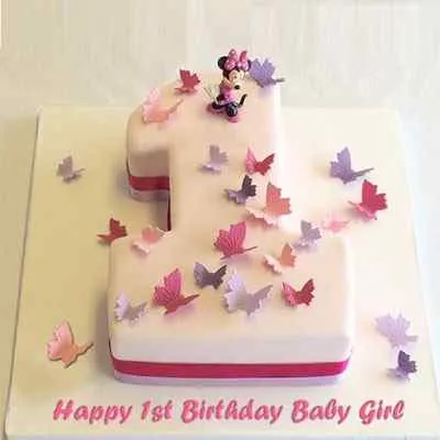Buy Send 1st Birthday Cake for Baby Girl Princess Online Rs