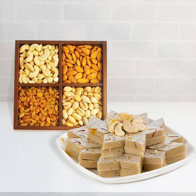 Dry Fruits With Kaju Burfi