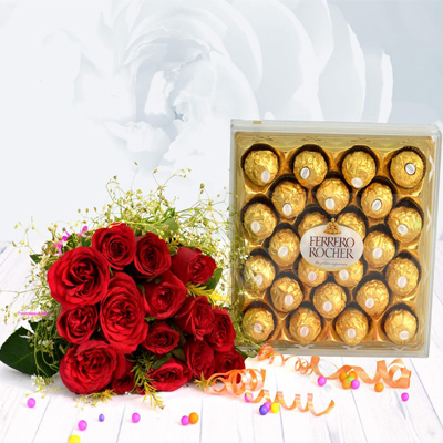 Ferrero Rocher With Red Roses