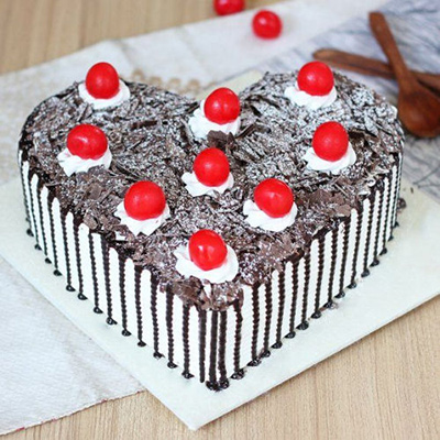 Heart Shape Black Forest Cake