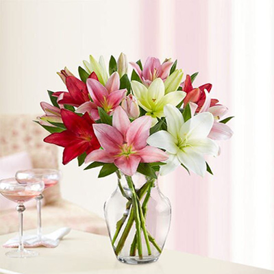 Mixed Lily Vase