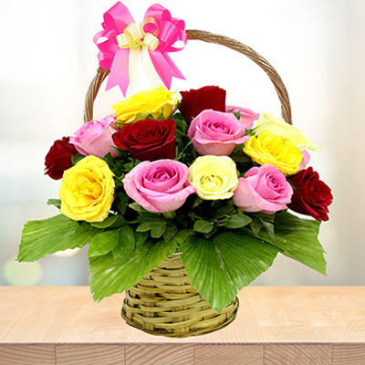 Mixed Roses Basket