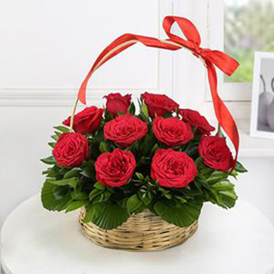 Red Roses Basket