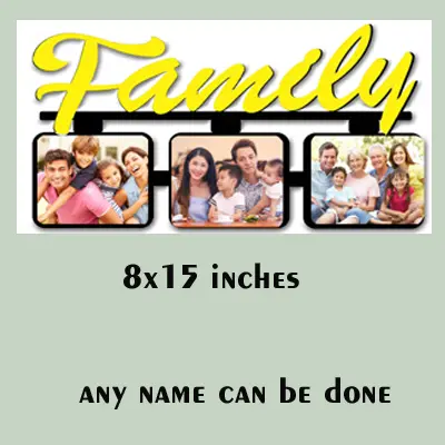 Wooden MDF 3 Family Photos Frame