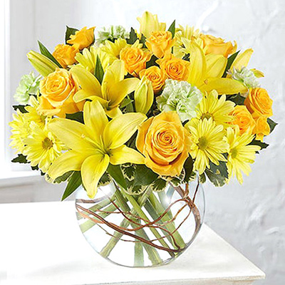 Yellow Mix Flower Vase