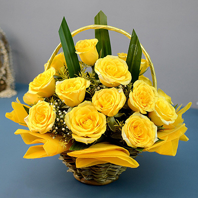 Yellow Roses Basket