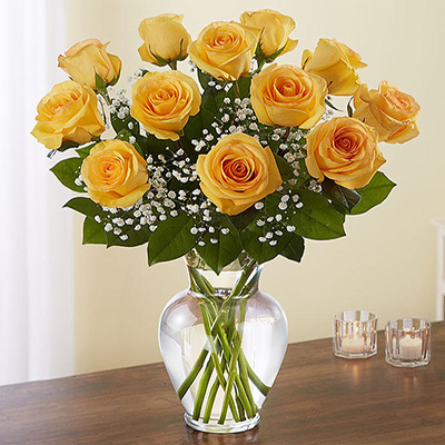 Yellow Roses Vase