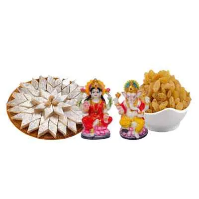 Kaju Katli with Raisins & Idols