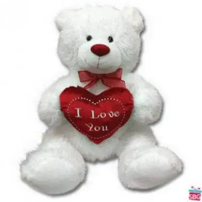 Send White Heart Teddy Bear in India Buy White Heart Teddy Bear