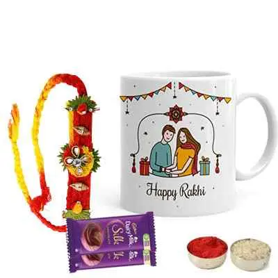 Mauli Rakhi with Mug & Silk