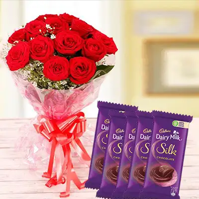 Roses With Dairy Milk Silk