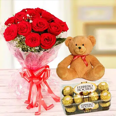 Roses, Teddy & Ferrero Rocher