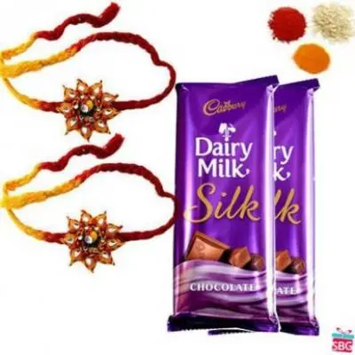 Rakhi With Dairy Milk Silk