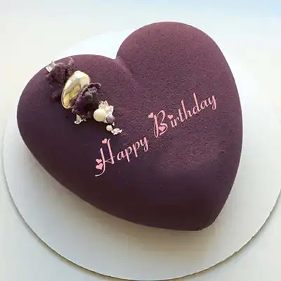 Black Currant Cake Heart Shape