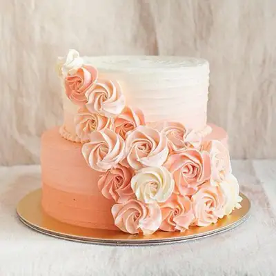 2 Tier Peach Cake