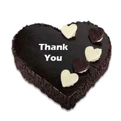 Heart Shape Thank You Choco Chips Cake