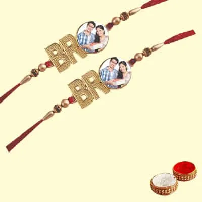 Personalised Metal Bro Rakhi Set