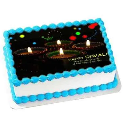 Happy Diwali Pineapple Photo Cake