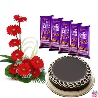 Gerbera, Chocolate & Cake