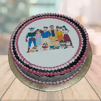 Shinchan Family Photo Cake