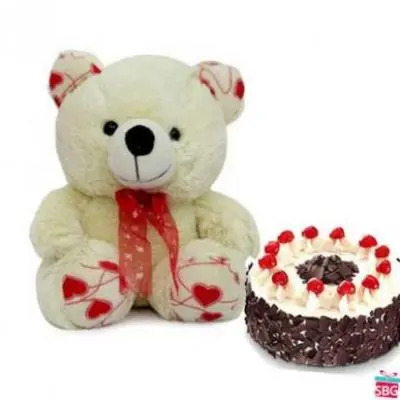 Teddy With Black Forest Cake