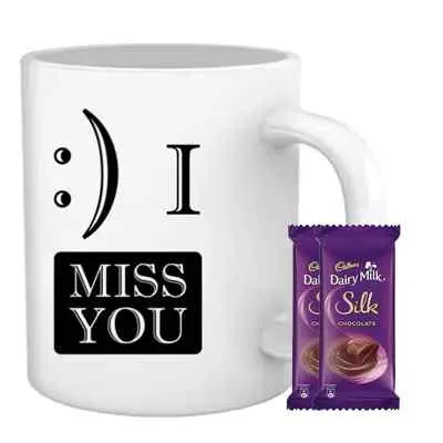 I Miss You Mug with Silk