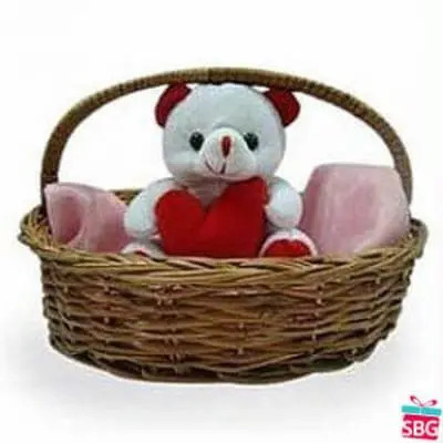 Teddy In Basket