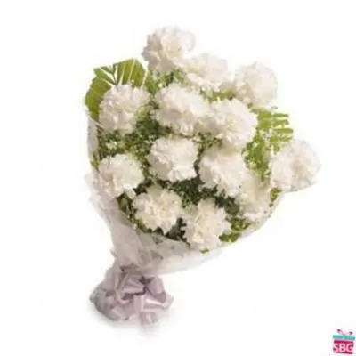 White Carnation Bouquet