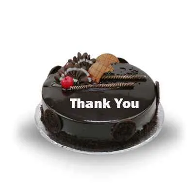 Eggless Thank You Chocolate Cake