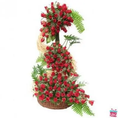 Red Roses Tall Arrangement