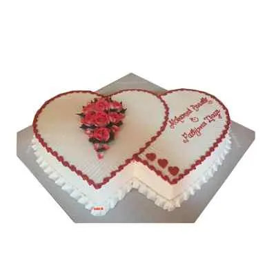 Double Heart Vanilla Cake