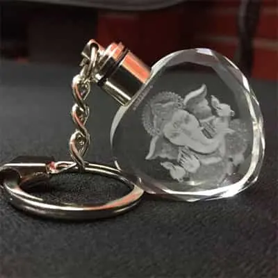 Crystal LED Heart Shaped Key Chain