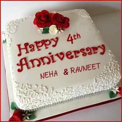 4th Wedding Anniversary Cake