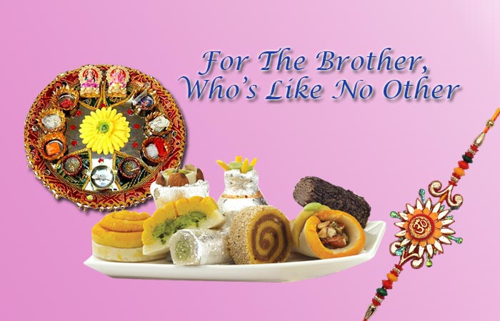 Rakhi Thali With Sweets Gift Hampers