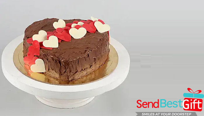 Cake with Chocolate Hearts