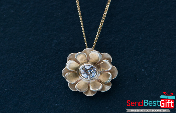Fossilized Flower Pendant for Mother's Day