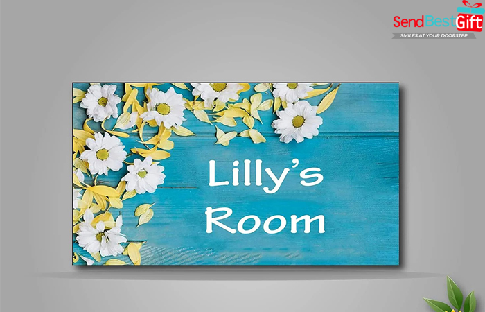 Personalized Flower Theme Name Plate