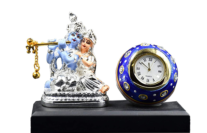 Table Clock with God Idol - A Unique Golden Gift