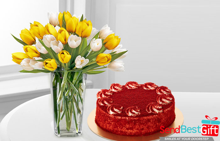 Tulips-and-Red-Velvet-Cake