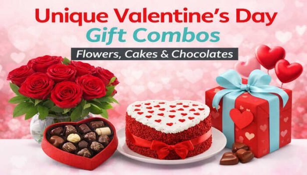 Unique Valentine’s Day Gift Combos Flowers, Cakes & Chocolates